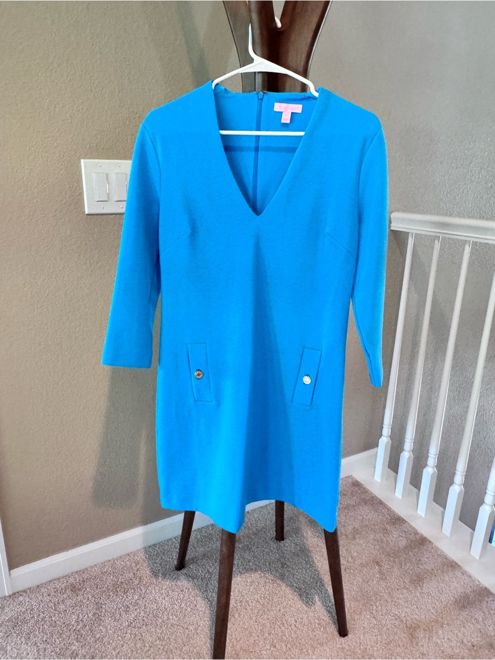 Lilly Pulitzer Bright Blue V-Neck Dress